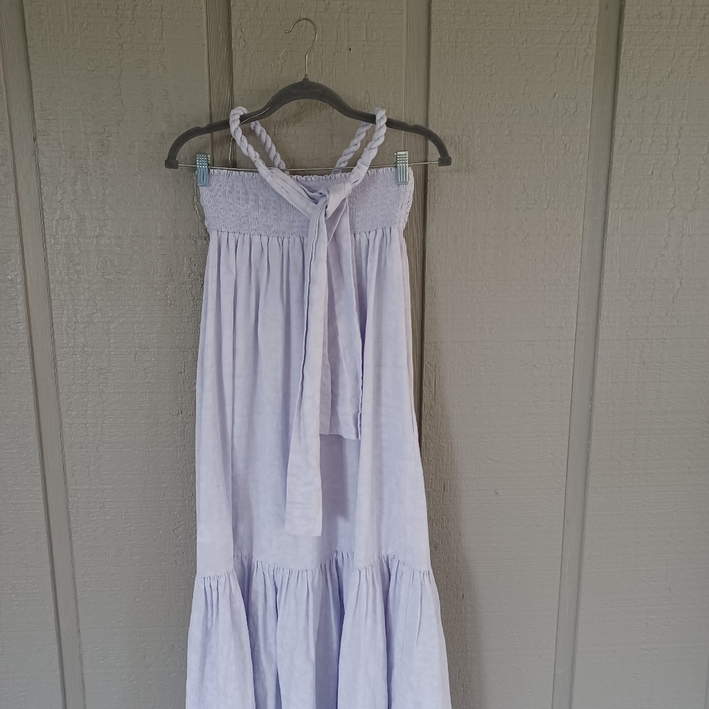 Mara Hoffman Basilia Coverup Dress Size M Women Beach Cotton Linen Tie Neck - Picture 7 of 13